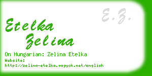 etelka zelina business card